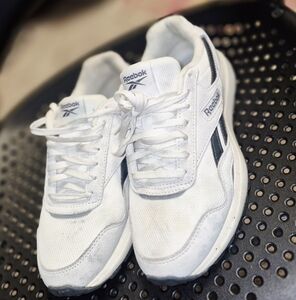 Reebok White Sneakers with Black Accents